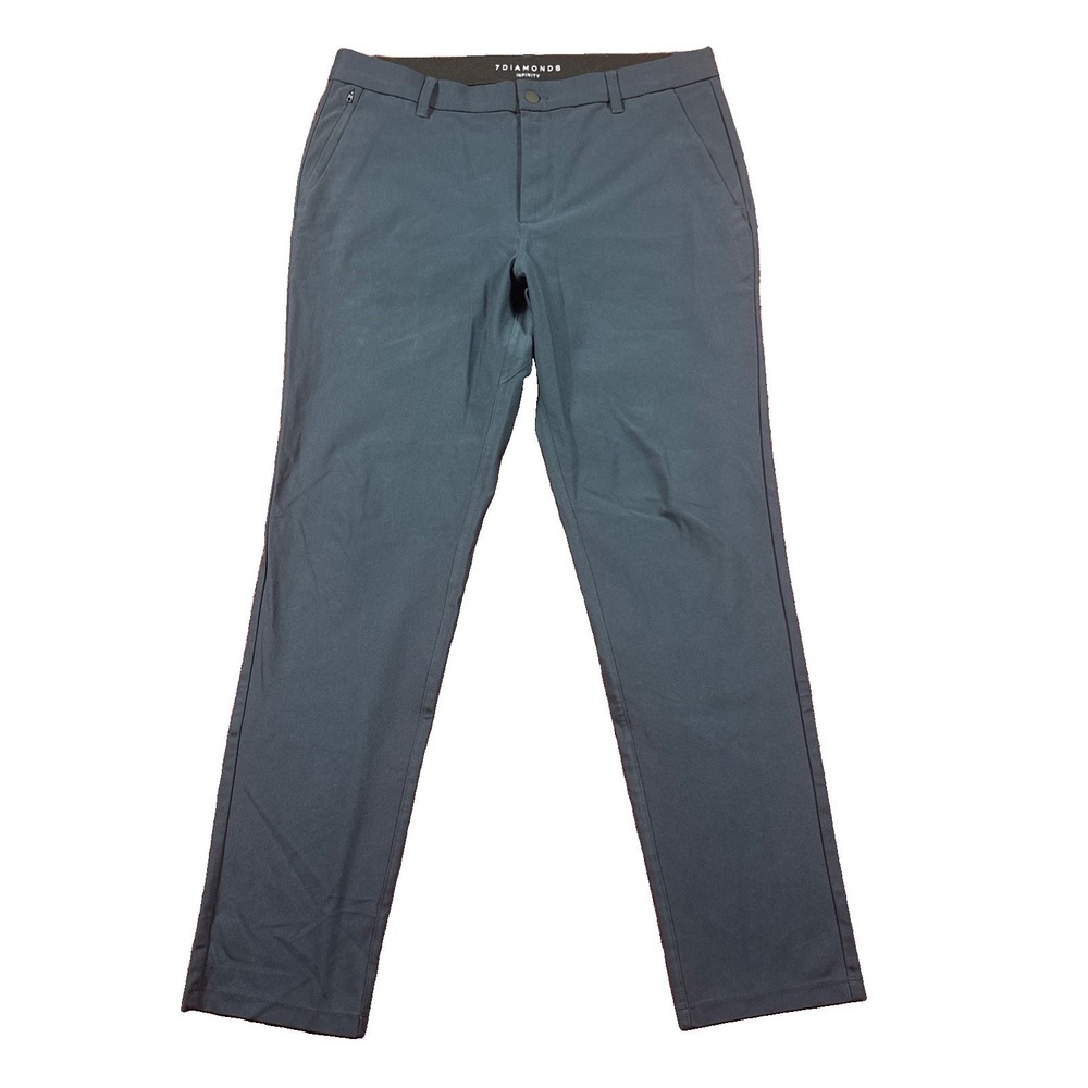 7 Diamonds Pants Mens 32/30 Navy Blue Infinity Chinos Performance Stretch Golfer
